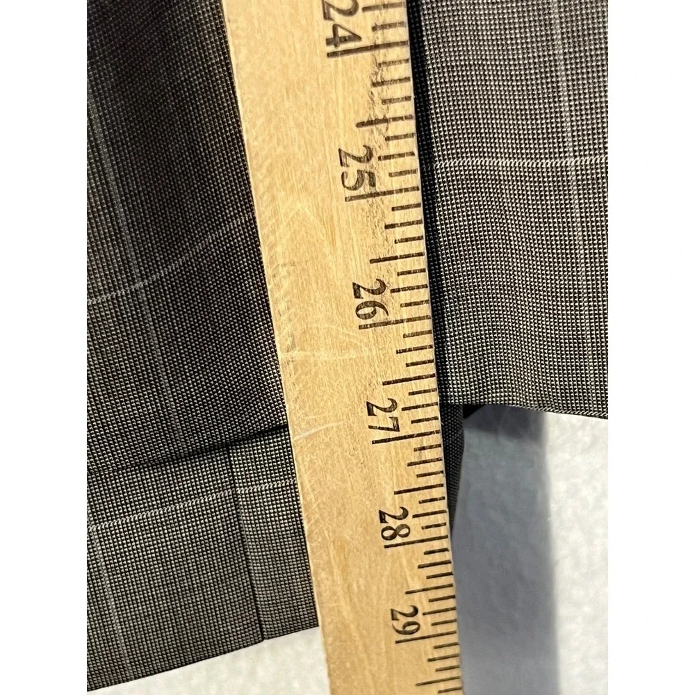 Collection by Michael Strahan Mens Wool Blend Windowpane Plaid Blazer Brown